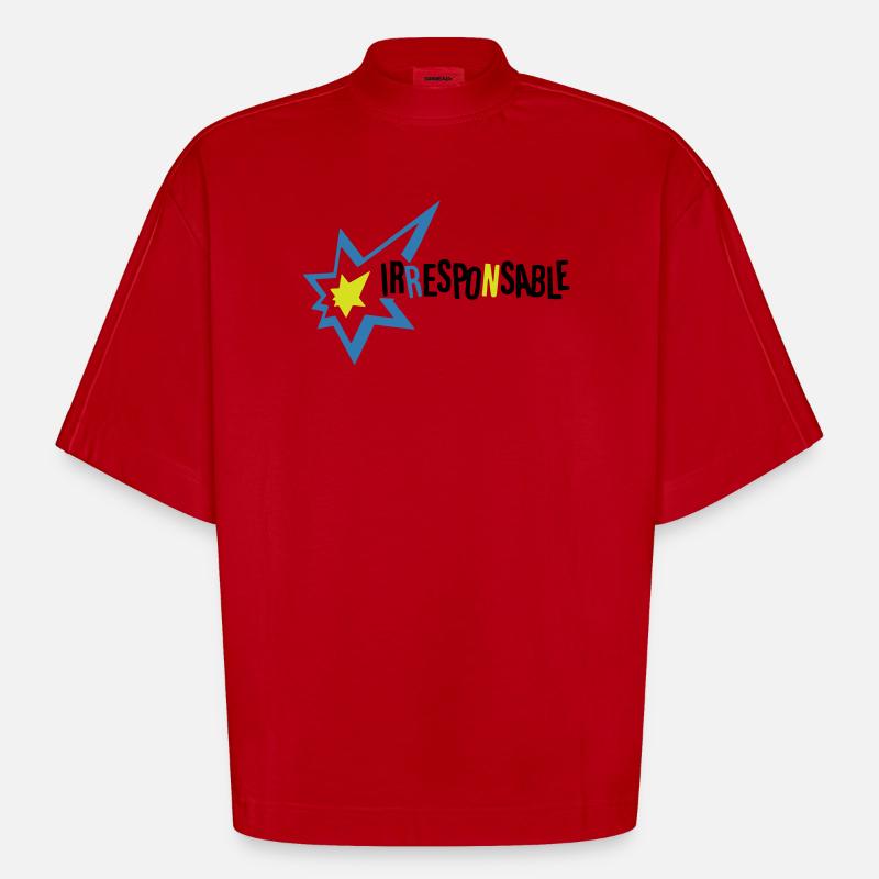Irresponsable - T-shirt bio épais oversize Boxy fabriqué en UE - rouge