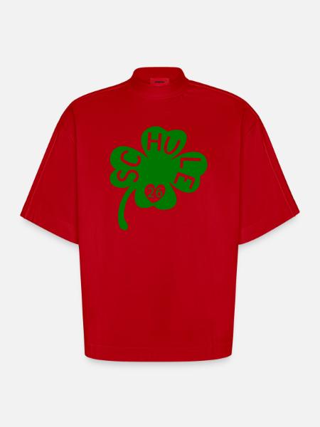 Schule 26 Kleeblatt - Heavyweight Oversized Organic Boxy T-Shirt Made in EU - Rot