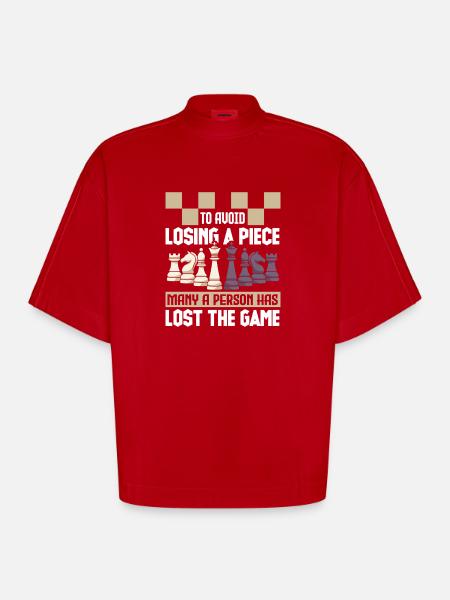 Chess Chess Player Chessboard - Heavyweight Oversized Organic Boxy T-Shirt Made in EU - red