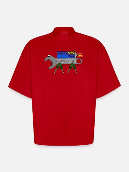 ReparierTier mit LubriFast - Heavyweight Oversized Organic Boxy T-Shirt Made in EU - Rot