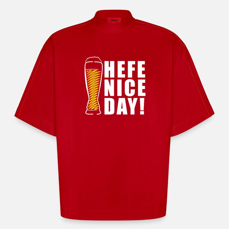 Hefe nice Day! Weizen Geschenkidee - Heavyweight Oversized Organic Boxy T-Shirt Made in EU - Rot