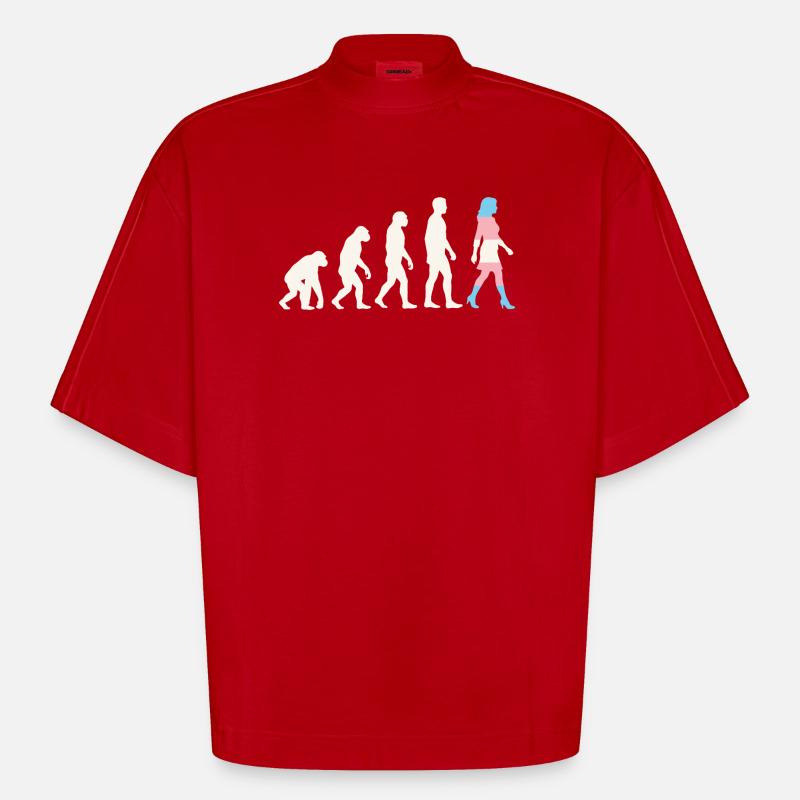 LGBTQ-Pride-Monat – Trans-Evolution - Heavyweight Oversized Organic Boxy T-Shirt Made in EU - Rot
