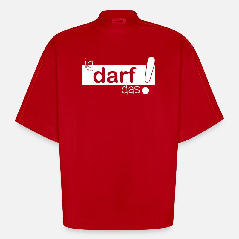 ig darf das! - Heavyweight Oversized Organic Boxy T-Shirt Made in EU - Rot