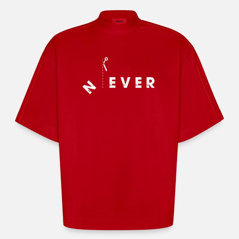 Conception de ciseaux Never Cut Boundaries - T-shirt bio épais oversize Boxy fabriqué en UE - rouge