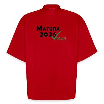 Matura 2026 Terminé - T-shirt bio épais oversize Boxy fabriqué en UE - rouge - Devant