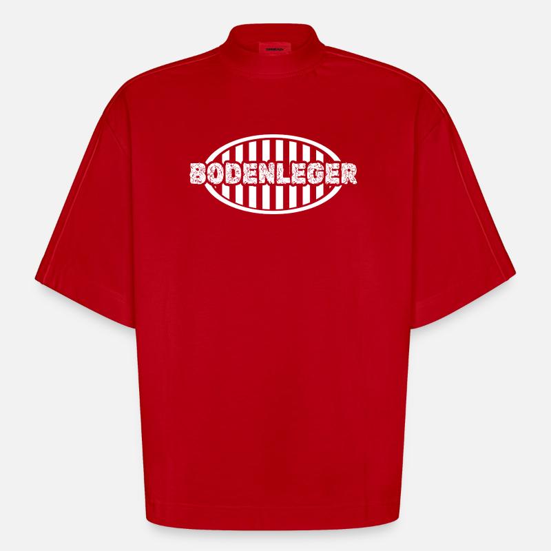 Couche de sol de travail - T-shirt bio épais oversize Boxy fabriqué en UE - rouge