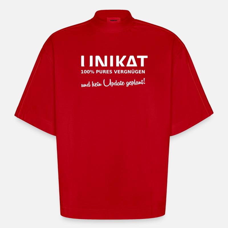 UNIQUE – plaisir pur à 100 % - T-shirt bio épais oversize Boxy fabriqué en UE - rouge