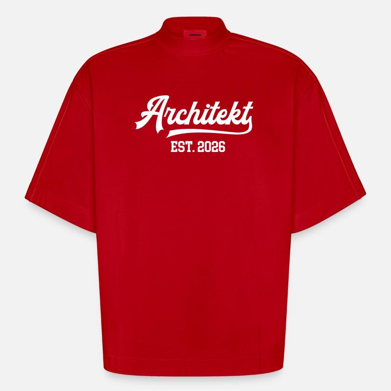 Architect 2026 Architecture Studies Architects - Heavyweight Oversized Organic Boxy T-Shirt Made in EU - red