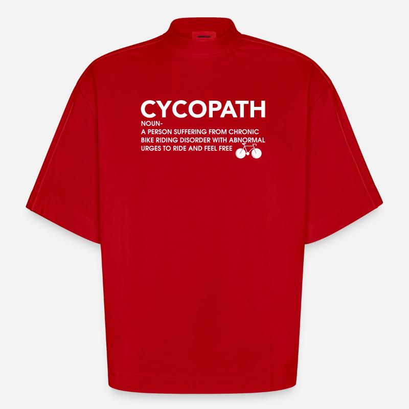 Cyclopath Bicycle Urges Tee - Heavyweight Oversized Organic Boxy T-Shirt Made in EU - Rot