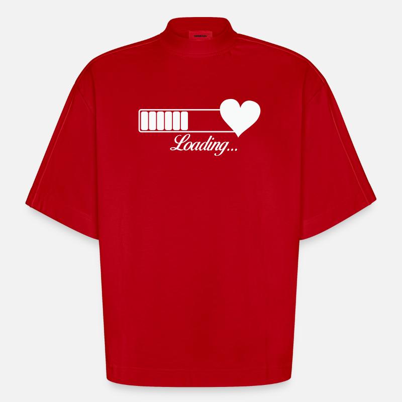 Herz-Loading Fortschritt - Heavyweight Oversized Organic Boxy T-Shirt Made in EU - Rot