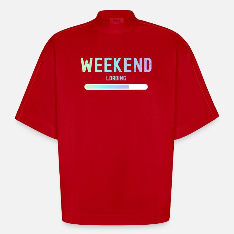 Weekend loading Weekend and leisure - Heavyweight Oversized Organic Boxy T-Shirt Made in EU - red