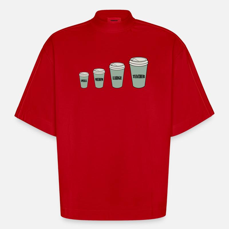 Lehrerkaffee - Heavyweight Oversized Organic Boxy T-Shirt Made in EU - Rot