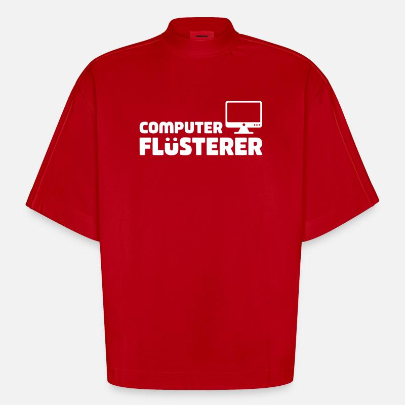 Computer Flüsterer Retro-Tech - Heavyweight Oversized Organic Boxy T-Shirt Made in EU - Rot
