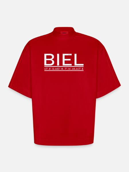 Biel coordinates - Heavyweight Oversized Organic Boxy T-Shirt Made in EU - red