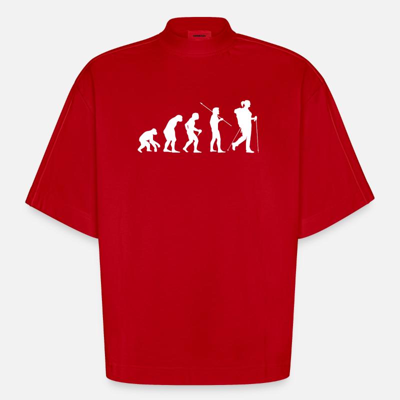 Randonneuse Evolution - T-shirt bio épais oversize Boxy fabriqué en UE - rouge