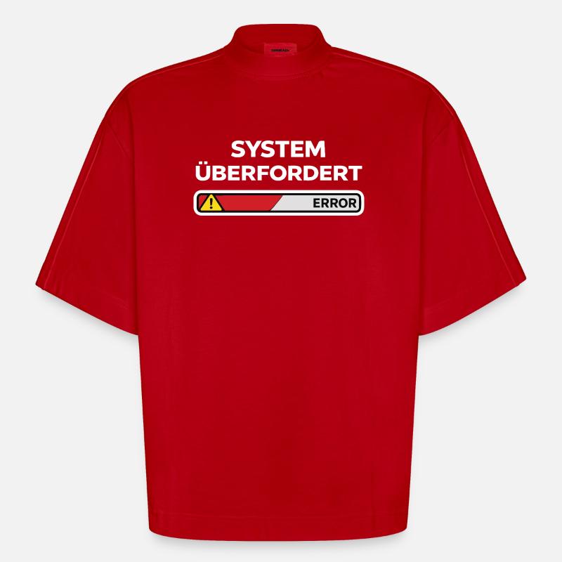 System überfordert Error - Heavyweight Oversized Organic Boxy T-Shirt Made in EU - Rot