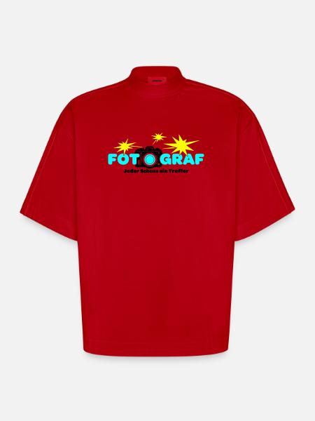 Fotograf Fotografin Fotokamera - Heavyweight Oversized Organic Boxy T-Shirt Made in EU - Rot