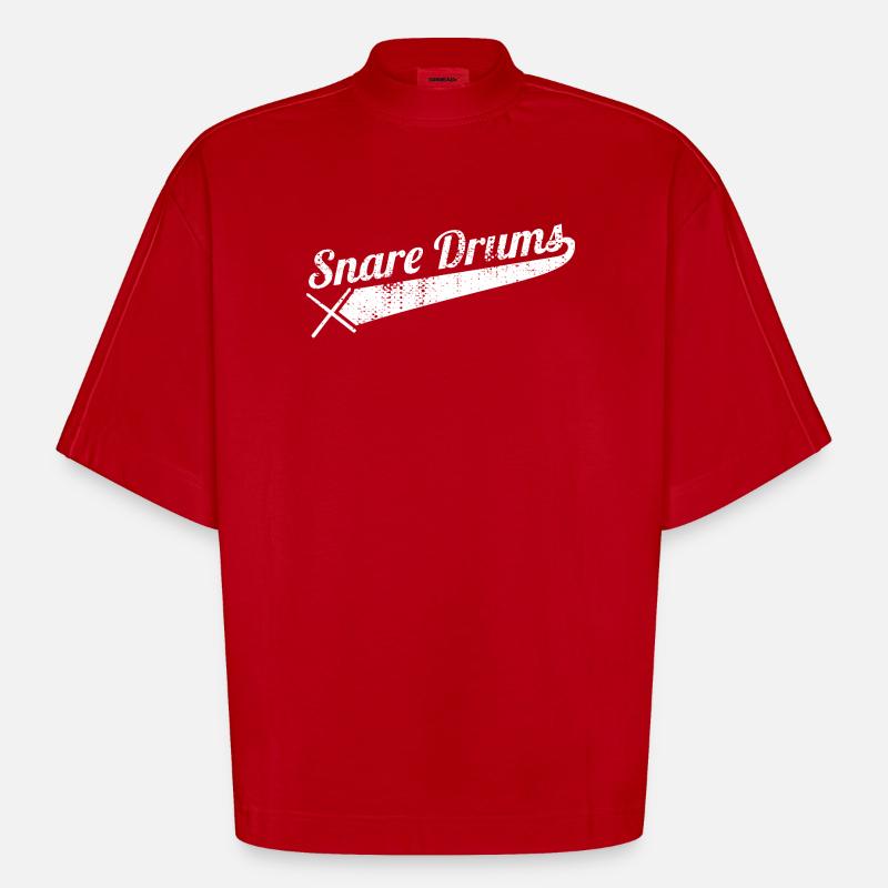 Schnarrtrommel - Heavyweight Oversized Organic Boxy T-Shirt Made in EU - Rot