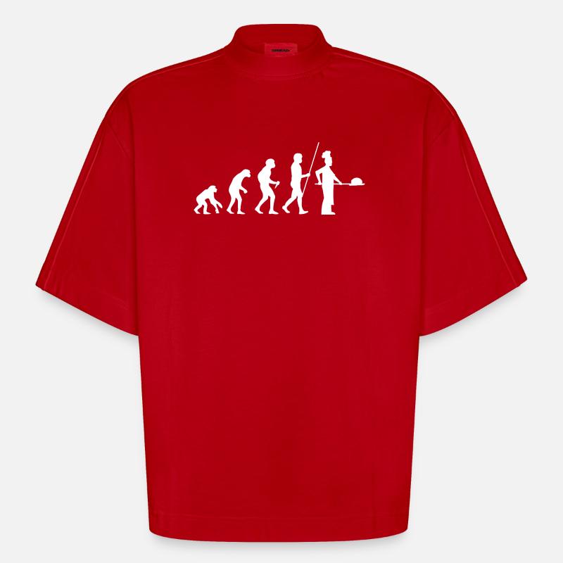 Évolution de Baker - T-shirt bio épais oversize Boxy fabriqué en UE - rouge