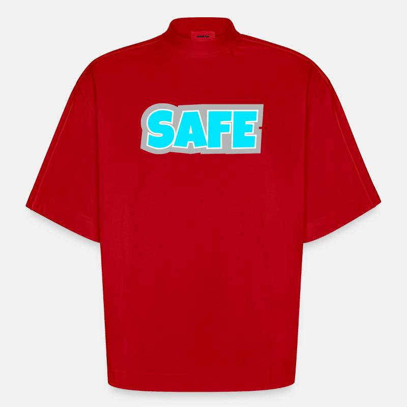 Safe - eindeutig, klar und Statement pur. - Heavyweight Oversized Organic Boxy T-Shirt Made in EU - Rot