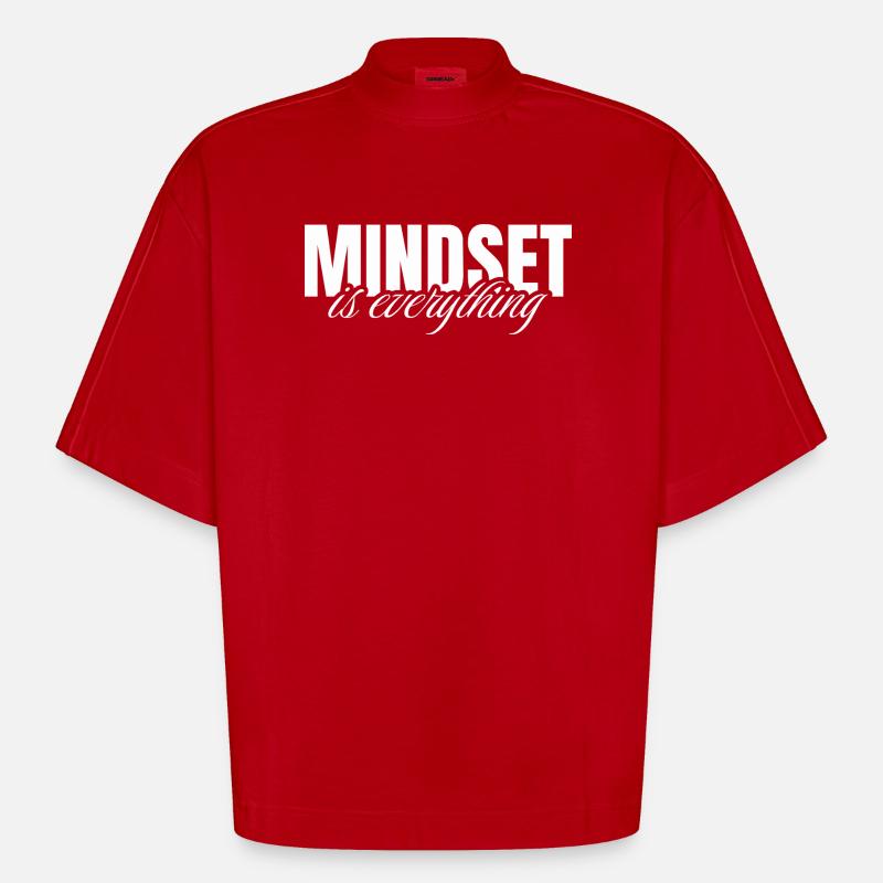 Mindset is everything - T-shirt bio épais oversize Boxy fabriqué en UE - rouge
