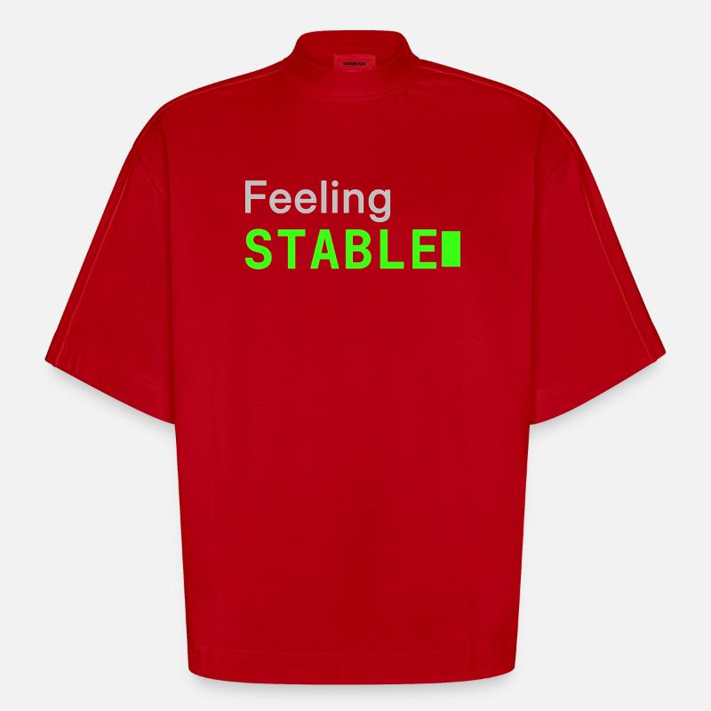 Feeling Stable | Developer mood - Heavyweight Oversized Organic Boxy T-Shirt Made in EU - Rot