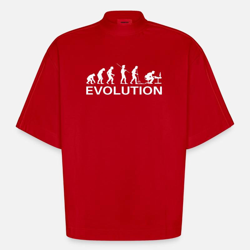 Programmierer Evolution Informatiker Entwickler - Heavyweight Oversized Organic Boxy T-Shirt Made in EU - Rot