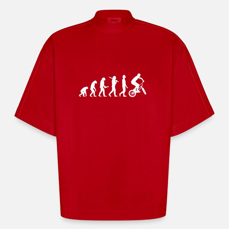 BMX BMX cavaliers Evolution - T-shirt bio épais oversize Boxy fabriqué en UE - rouge