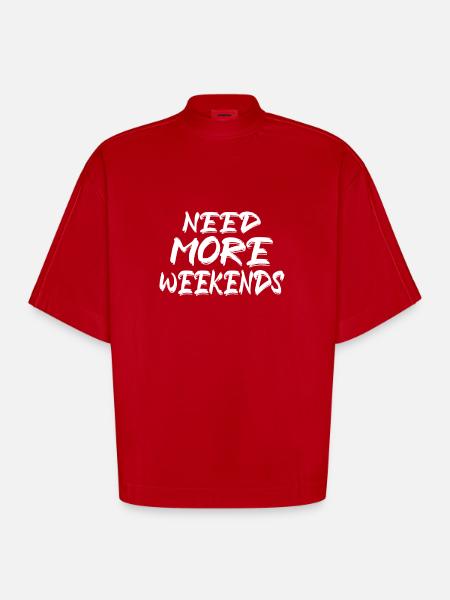 More Weekends - Heavyweight Oversized Organic Boxy T-Shirt Made in EU - red