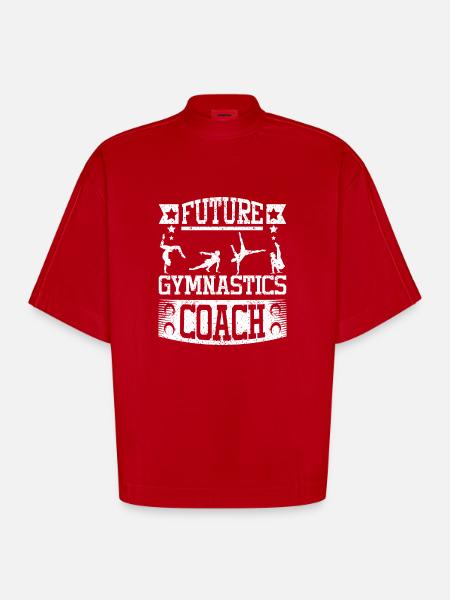 Future gymnastics coach - Heavyweight Oversized Organic Boxy T-Shirt Made in EU - red