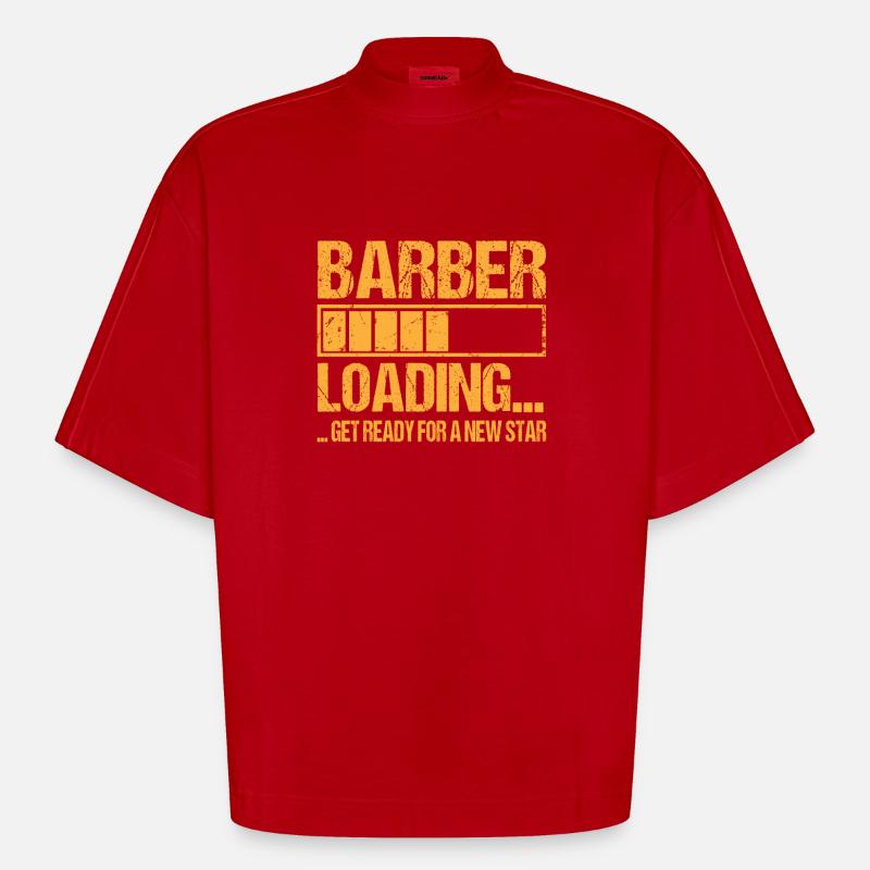 Barber loading Barber Ausbildung - Heavyweight Oversized Organic Boxy T-Shirt Made in EU - Rot