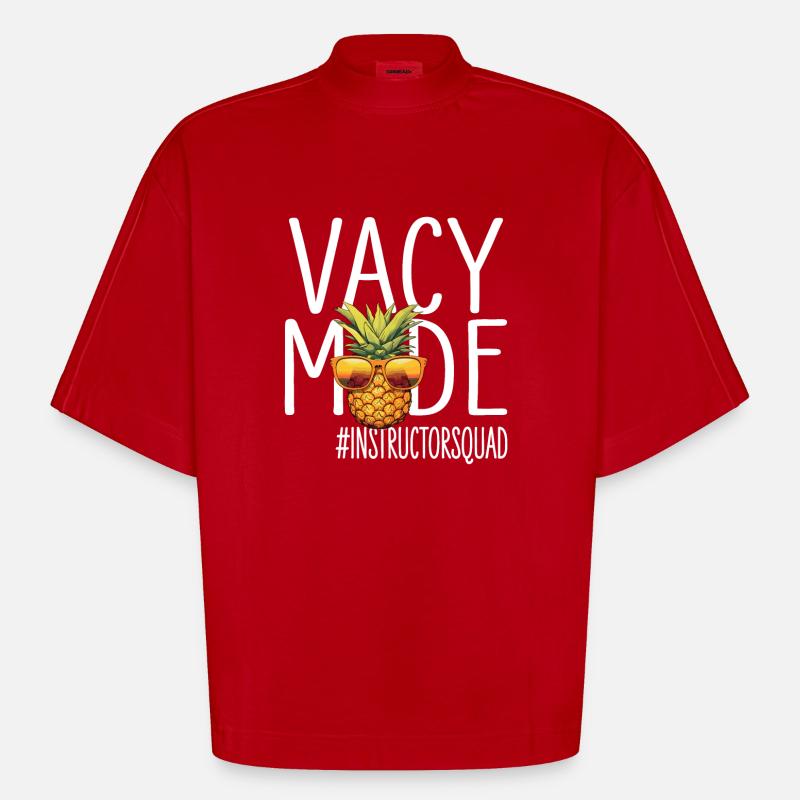 Instructeur Vacances Vacy Mode Instructeurescouade - T-shirt bio épais oversize Boxy fabriqué en UE - rouge