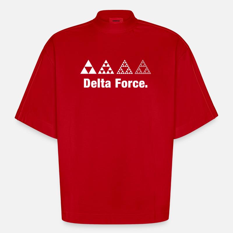 Fraktal Dreieck Force Geometrie Rekursion - Heavyweight Oversized Organic Boxy T-Shirt Made in EU - Rot