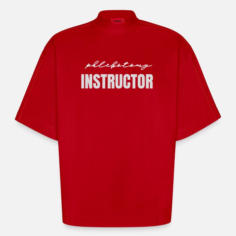 Phlebotomy instructor - Heavyweight Oversized Organic Boxy T-Shirt Made in EU - red