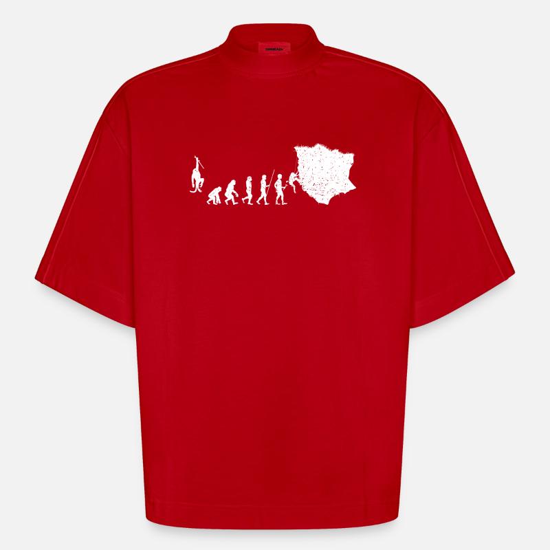 Evolution zur Abenteuer-Silhouette - Heavyweight Oversized Organic Boxy T-Shirt Made in EU - Rot