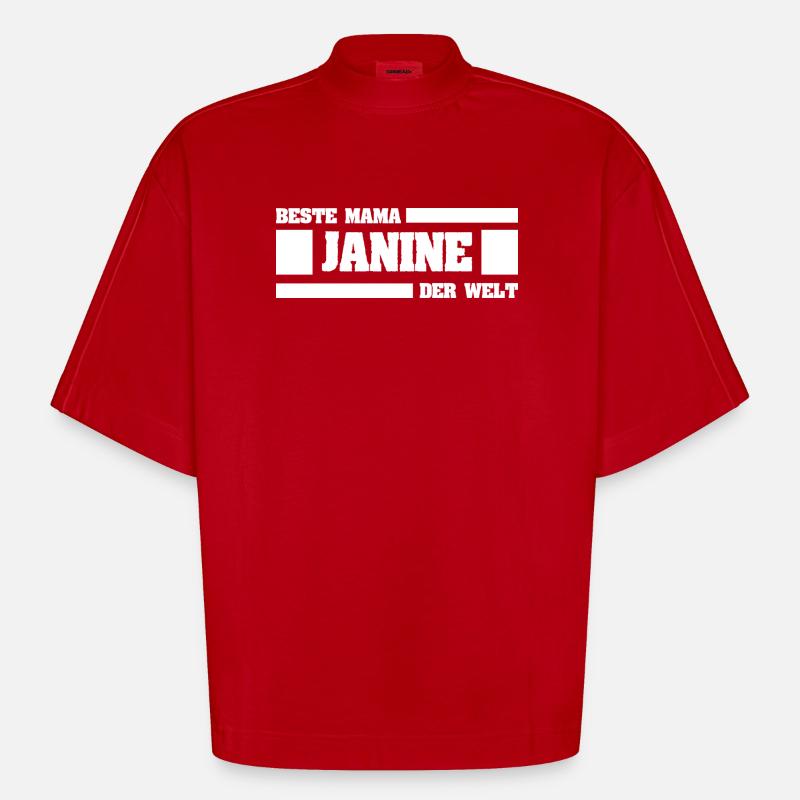 Mutter Janine - Heavyweight Oversized Organic Boxy T-Shirt Made in EU - Rot