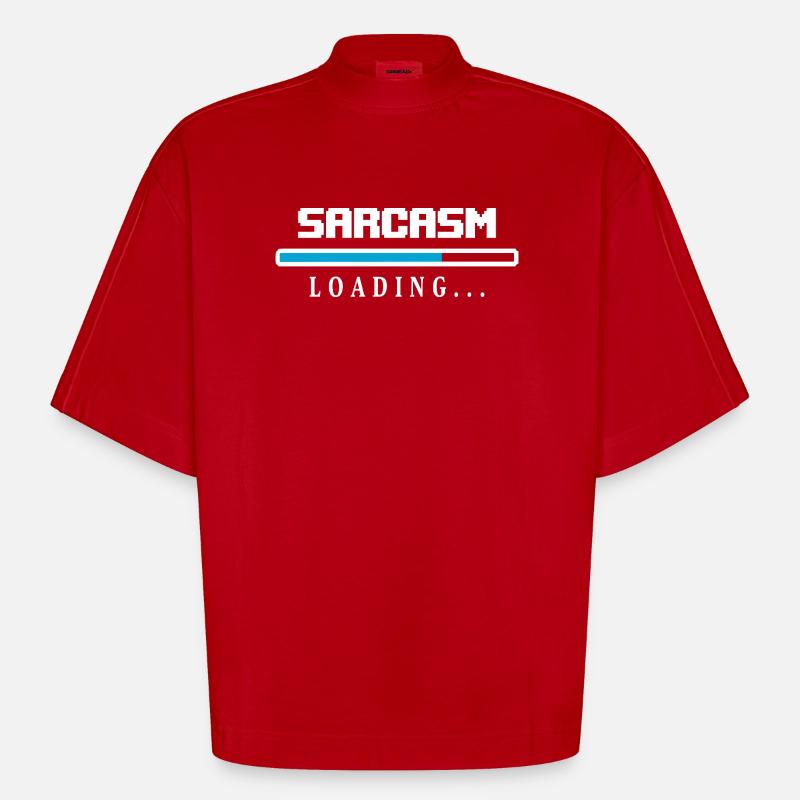 Sarcasm Loading Ladebalken Spruch - Heavyweight Oversized Organic Boxy T-Shirt Made in EU - Rot