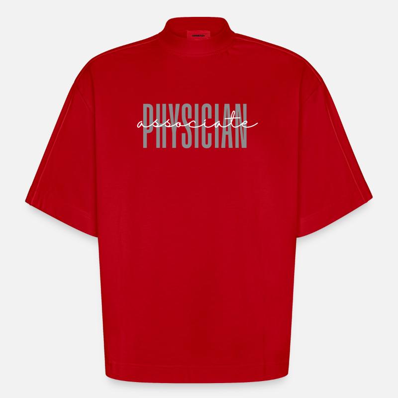 Physician Associate PA Student Grade Future  - Heavyweight Oversized Organic Boxy T-Shirt Made in EU - red