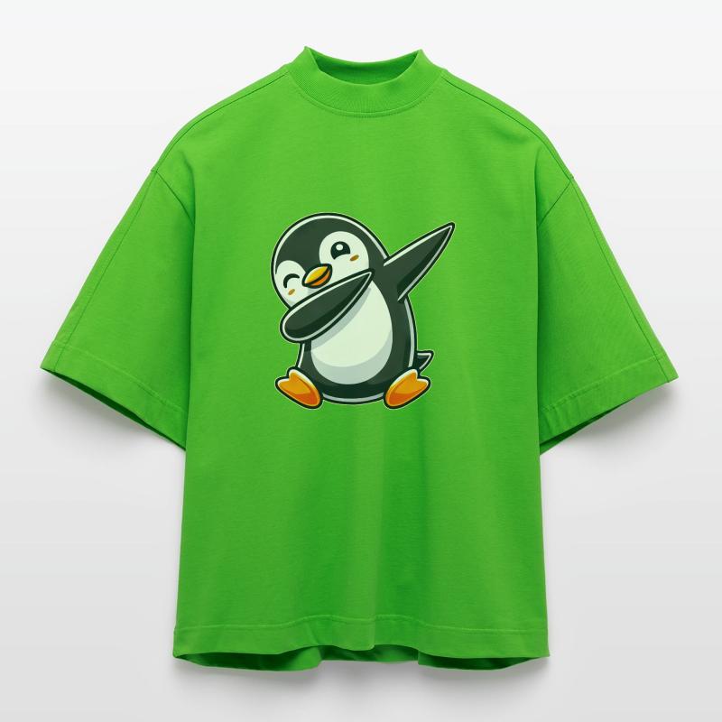 Penguin Dab A Cool Dancing Penguin Dabbing D T-shirt bio épais oversize Boxy fabriqué en UE