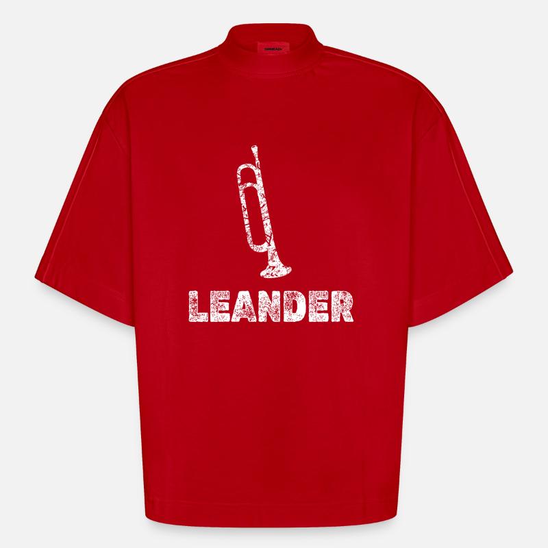 Blasmusik Leander - Heavyweight Oversized Organic Boxy T-Shirt Made in EU - Rot