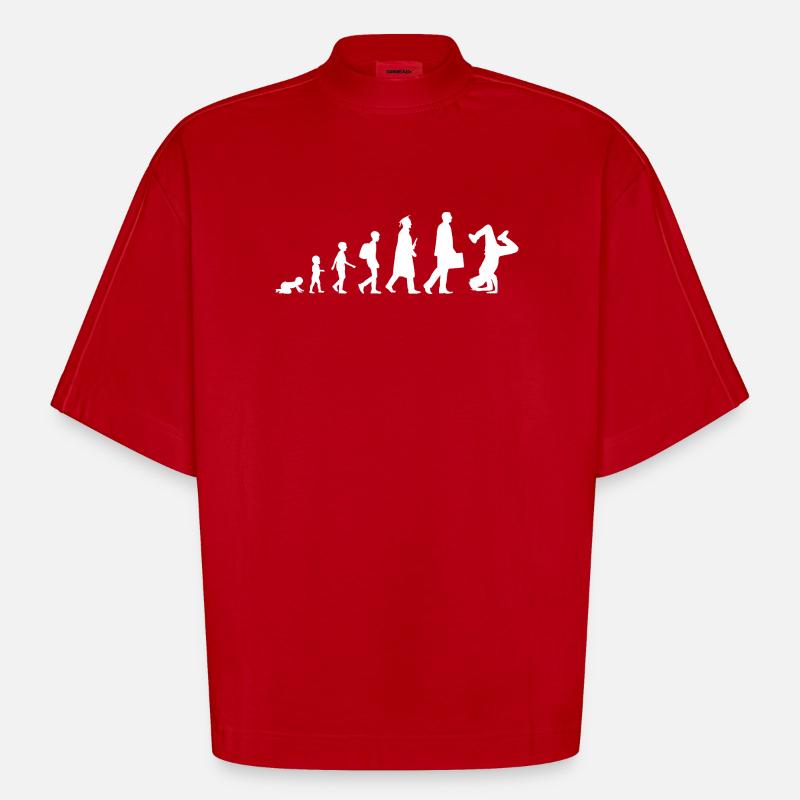 Breakdance Evolution - Heavyweight Oversized Organic Boxy T-Shirt Made in EU - red