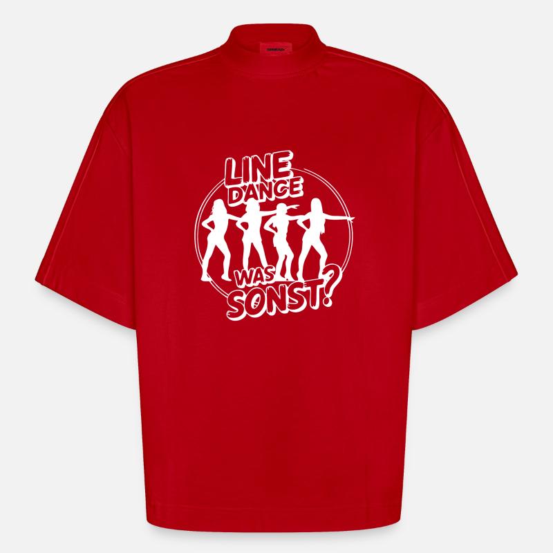 Line dancing, what else? - Heavyweight Oversized Organic Boxy T-Shirt Made in EU - red
