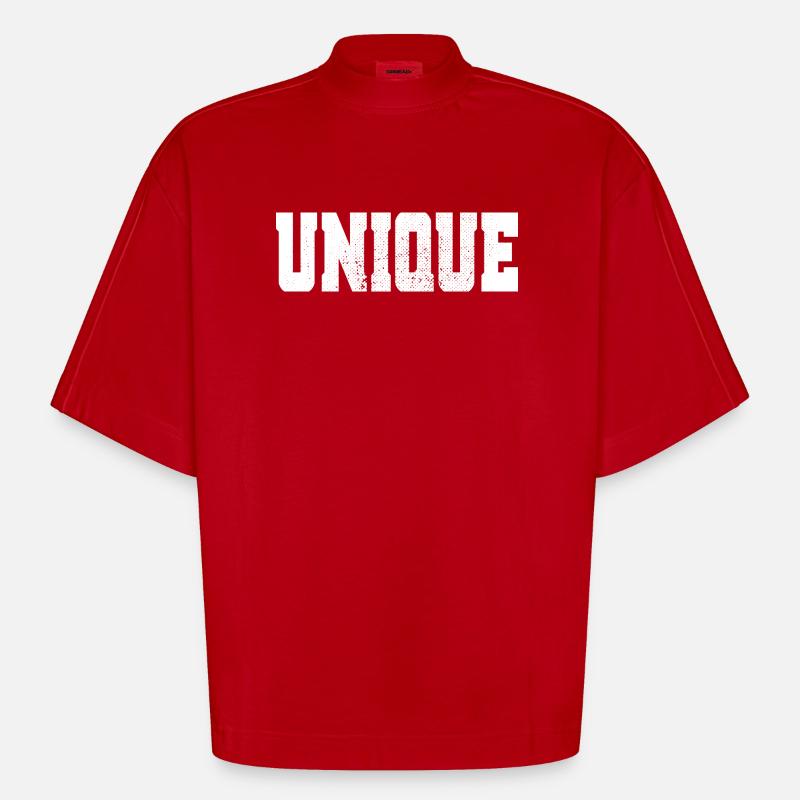 Unique Einzigartig Unikat Selbstwert Einzig Artig - Heavyweight Oversized Organic Boxy T-Shirt Made in EU - Rot