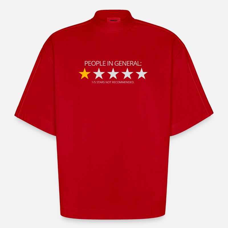 Personnes en général : Non recommandé - T-shirt bio épais oversize Boxy fabriqué en UE - rouge