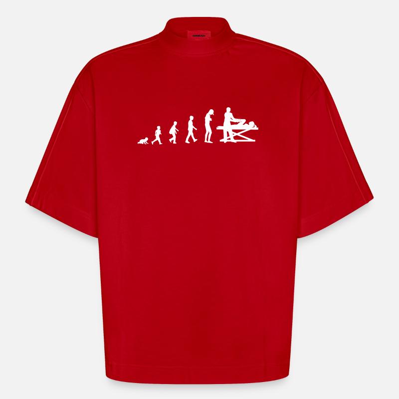 Development into a physiotherapist - Heavyweight Oversized Organic Boxy T-Shirt Made in EU - red