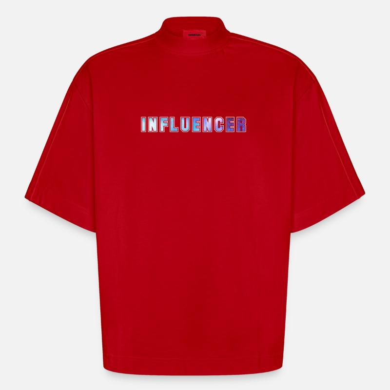 Influencer - T-shirt bio épais oversize Boxy fabriqué en UE - rouge