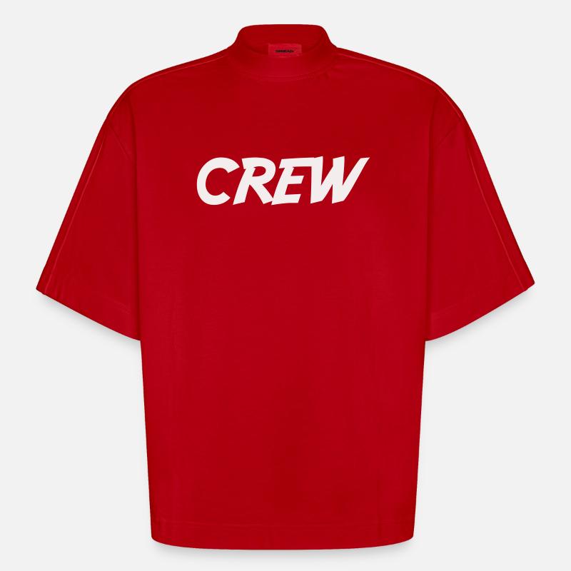 crew_-2- - T-shirt bio épais oversize Boxy fabriqué en UE - rouge