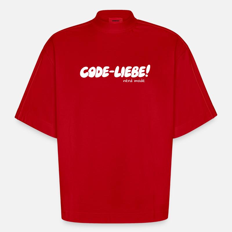 Code-Liebe – Nerd Mode On - Heavyweight Oversized Organic Boxy T-Shirt Made in EU - Rot