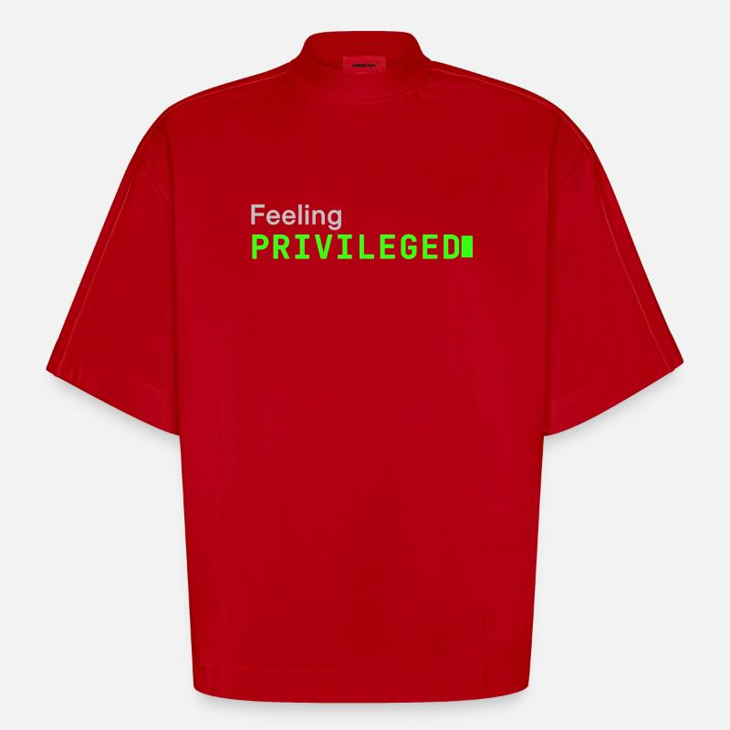 Feeling Privileged | Developer mood - Heavyweight Oversized Organic Boxy T-Shirt Made in EU - Rot