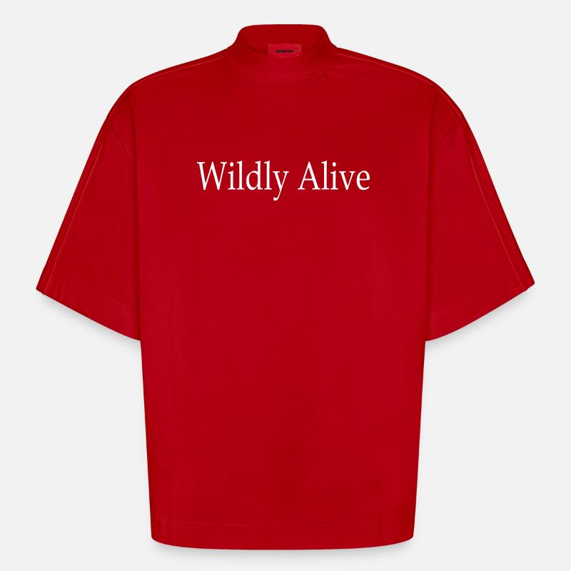 Wildly Alive - Heavyweight Oversized Organic Boxy T-Shirt Made in EU - red